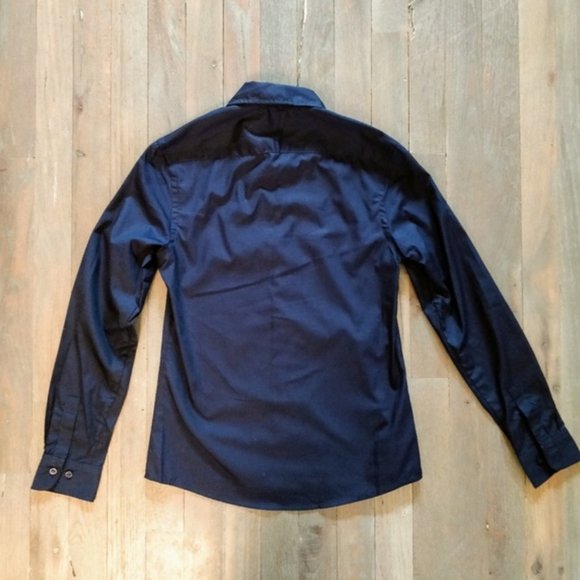 NWOT Original American Apparel Navy Blue Button Down Blouse XS - Picture 4 of 6